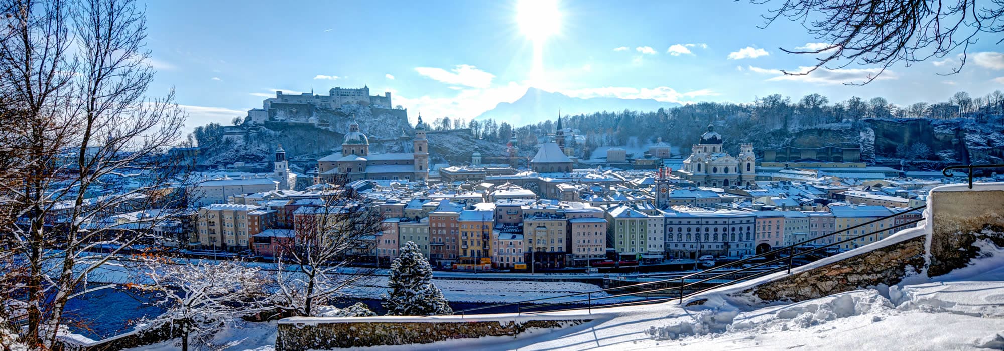 Festival city of Salzburg in winter