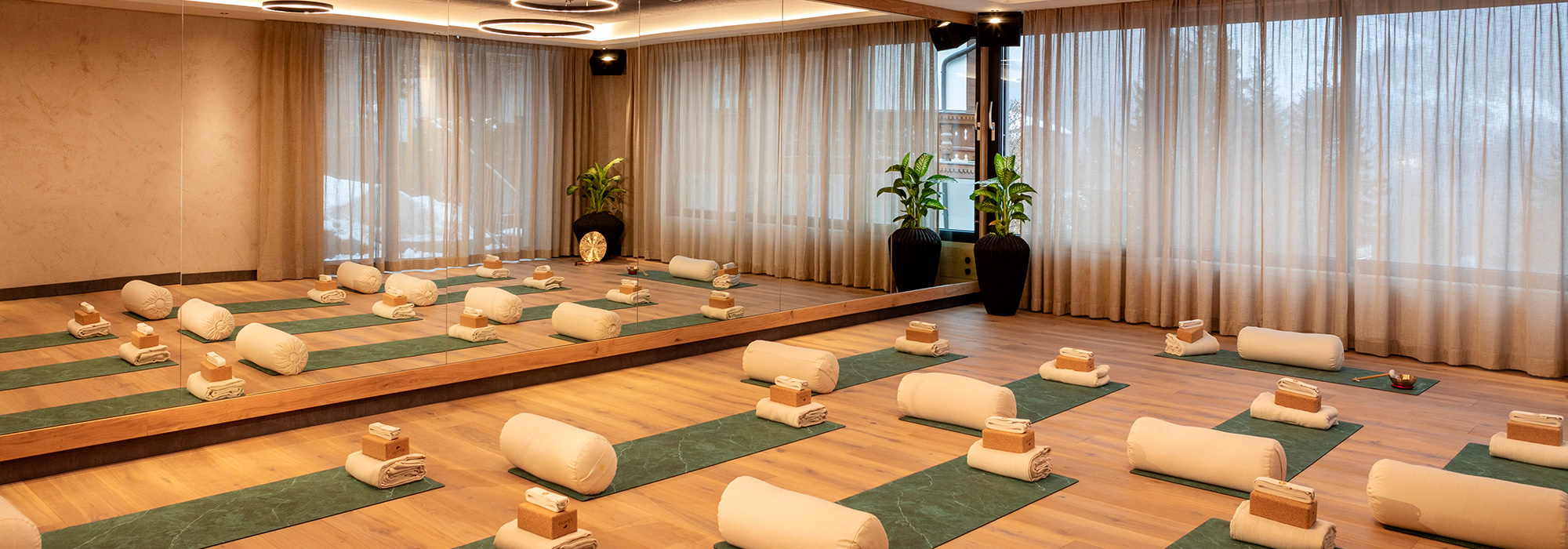 Yoga room in the Hotel Alpendorf
